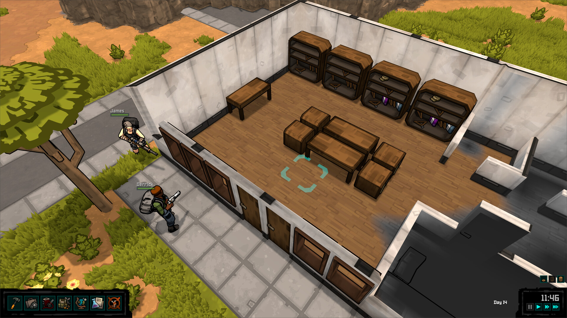 Colonists at a clothing store
